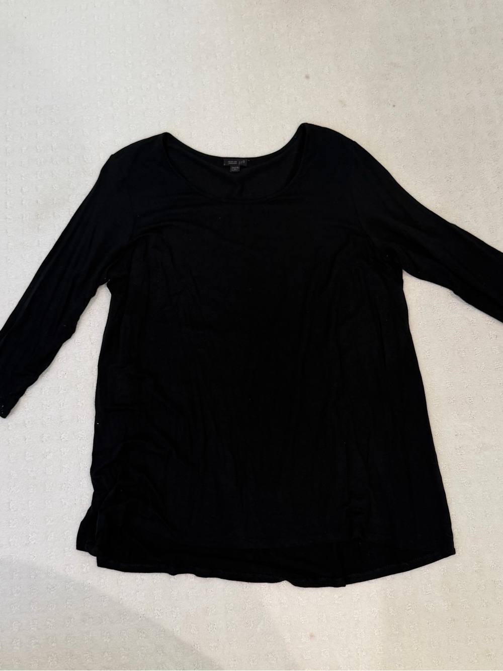 J. Jill womens 1X Black Scoop Neck Long Sleeve Tee
